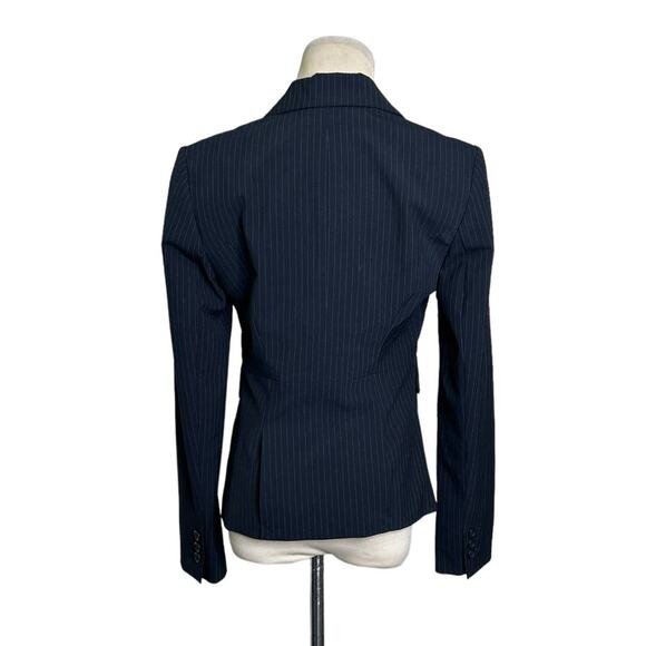 The Limited black pinstriped long sleeves 2 buttoned lined blazer size 0 - Picture 3 of 12